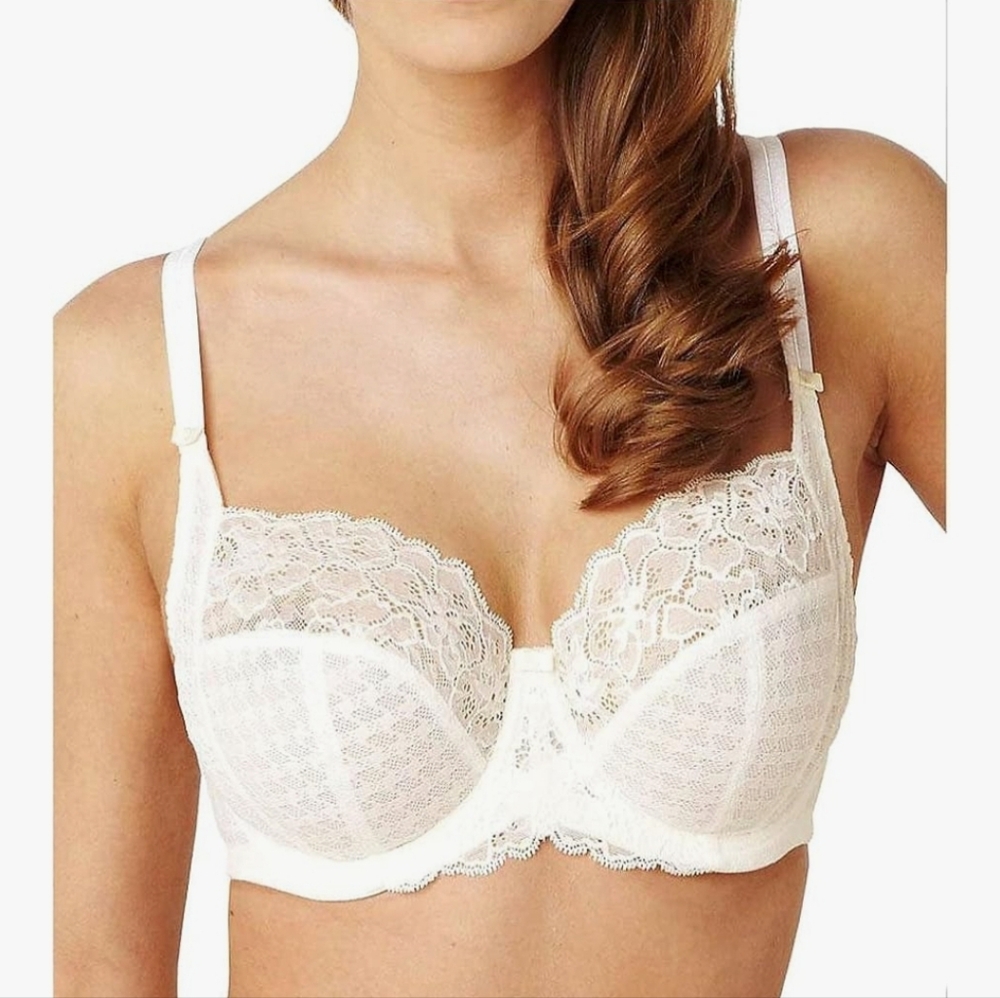 Panache Women's Envy Underwire Balcony Stretch Lace Bra -Ivory